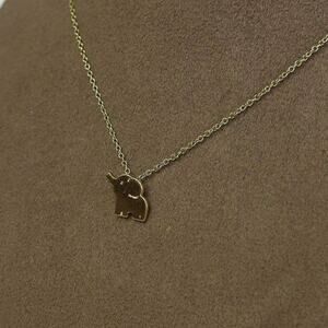 Elephant Charm Necklace Gold Tone